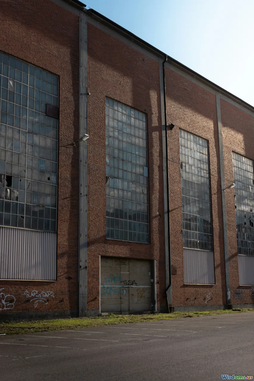 abandoned inventions, old factories, empty labs, lost progress