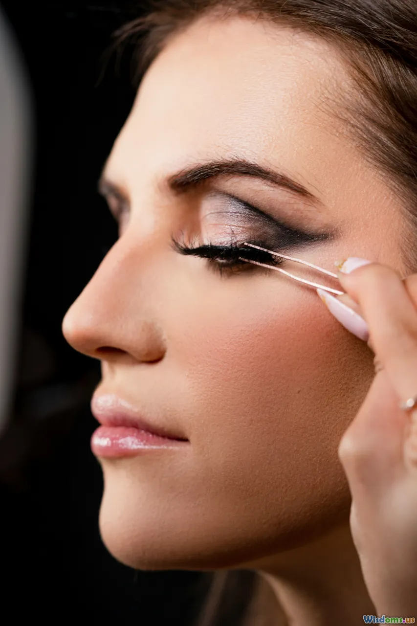 beauty steps, face closeup, skincare routine, product lineup