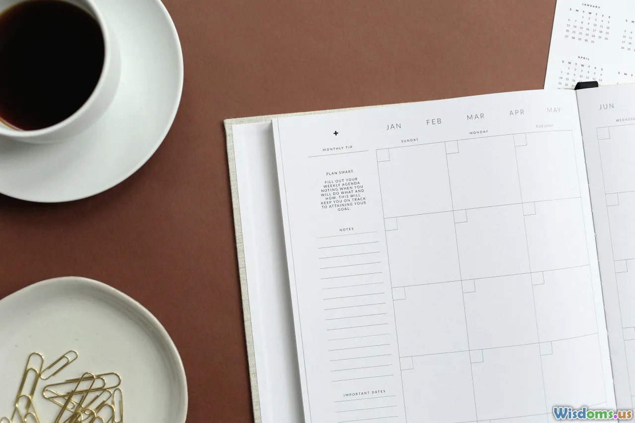 calendar, checklist, product samples, package delivery