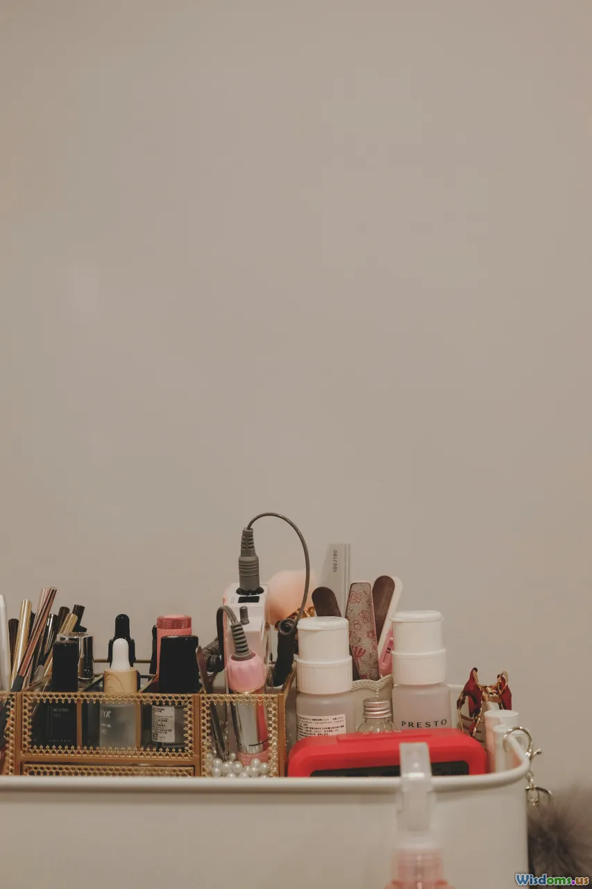 capsule wardrobe, simple closet, minimalist makeup, organized vanity