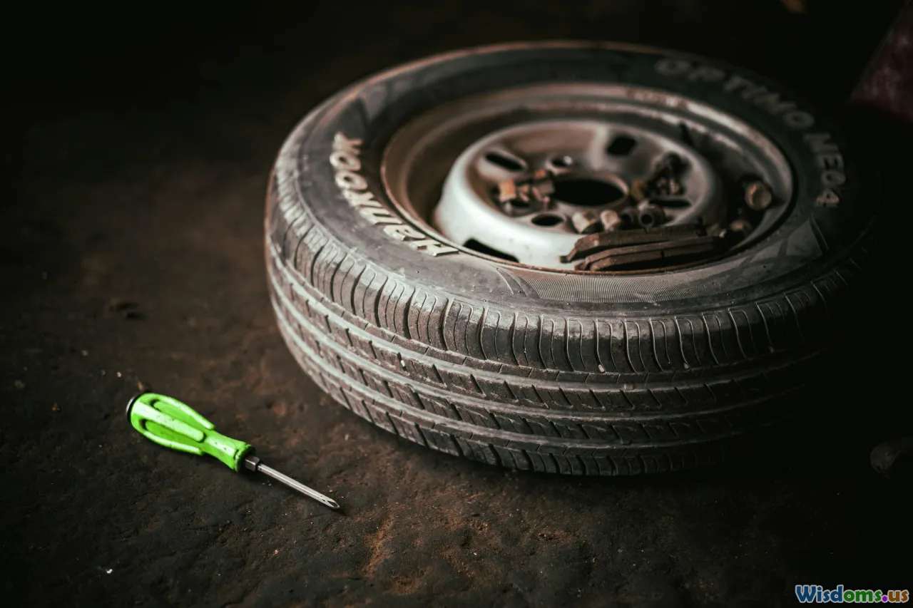 car maintenance, tire check, tools, trunk packing