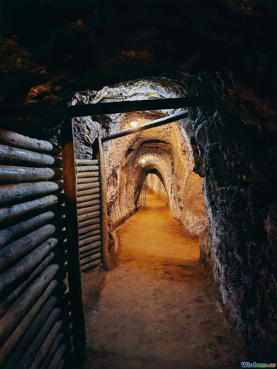 catacomb entrance, underground tunnels, ancient stairway