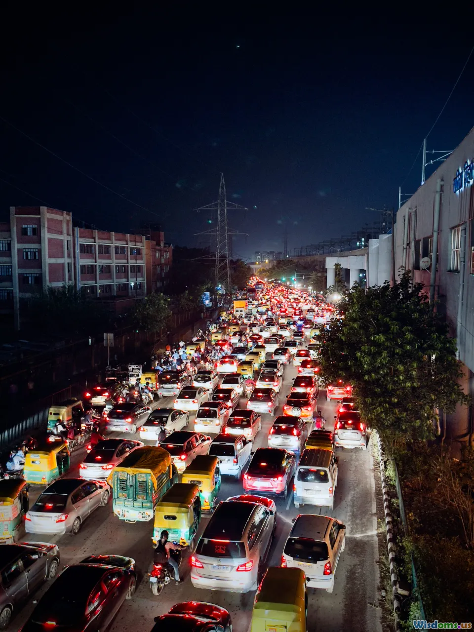 crowded city, traffic congestion, urban life, searching car parking