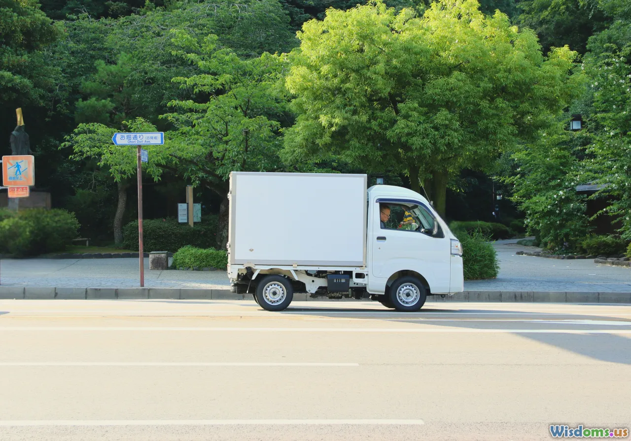 delivery van, road, GPS monitor