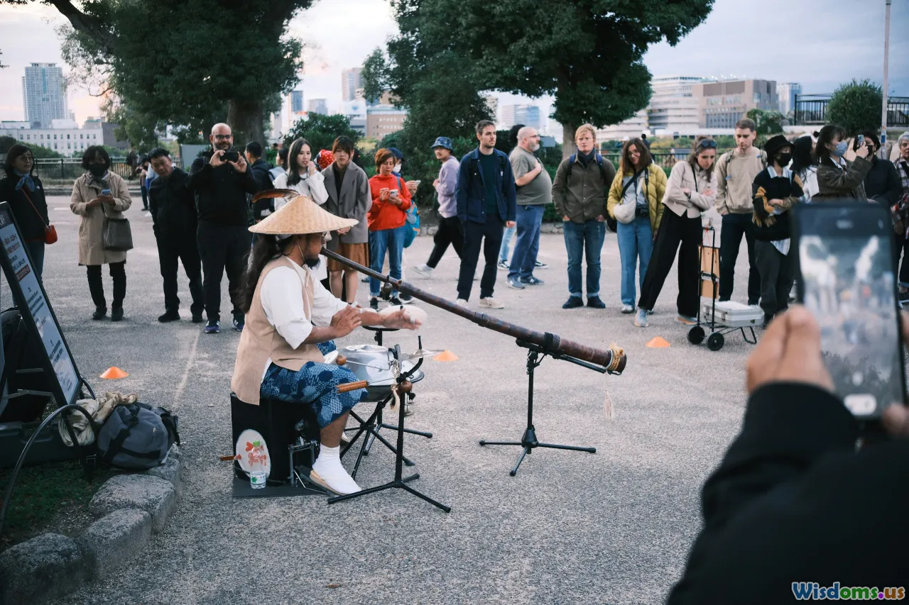 diversity, musicians onstage, multilingual crew, urban neighborhoods, crowds