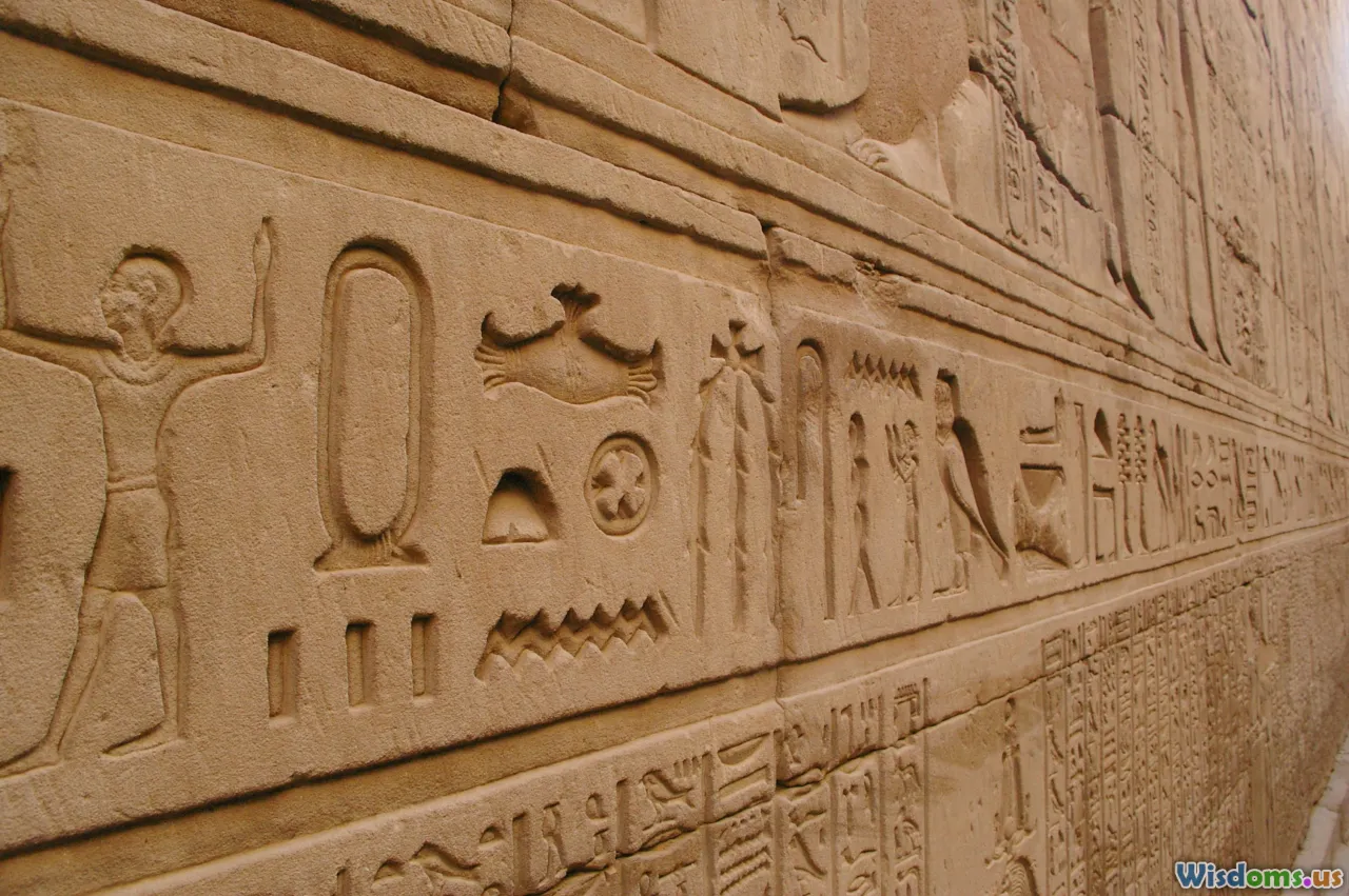 Egyptian architecture, ancient building, hieroglyphs, stone carving