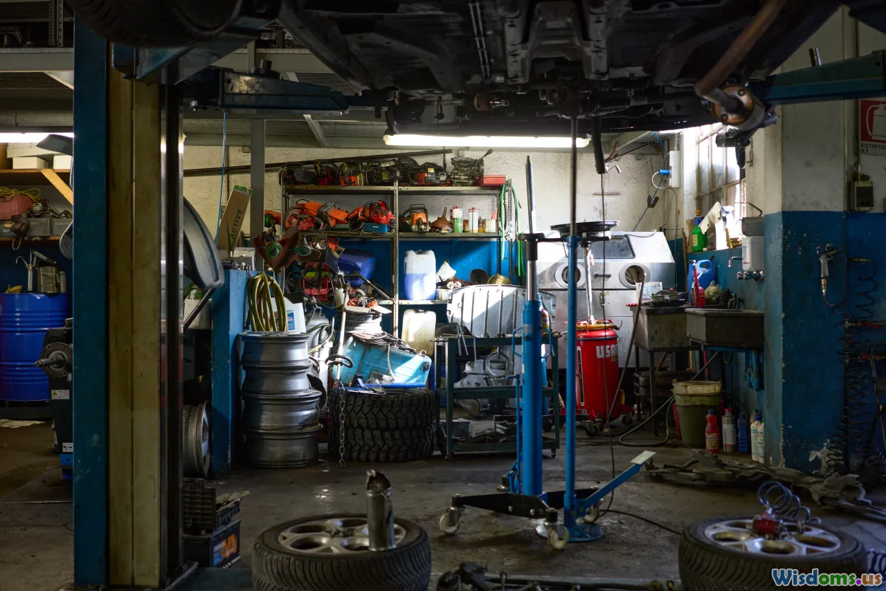 EV conversion parts, engine bay, workshop, skilled mechanic