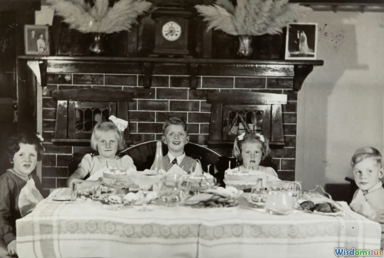 family table, attentive listening, smiling children