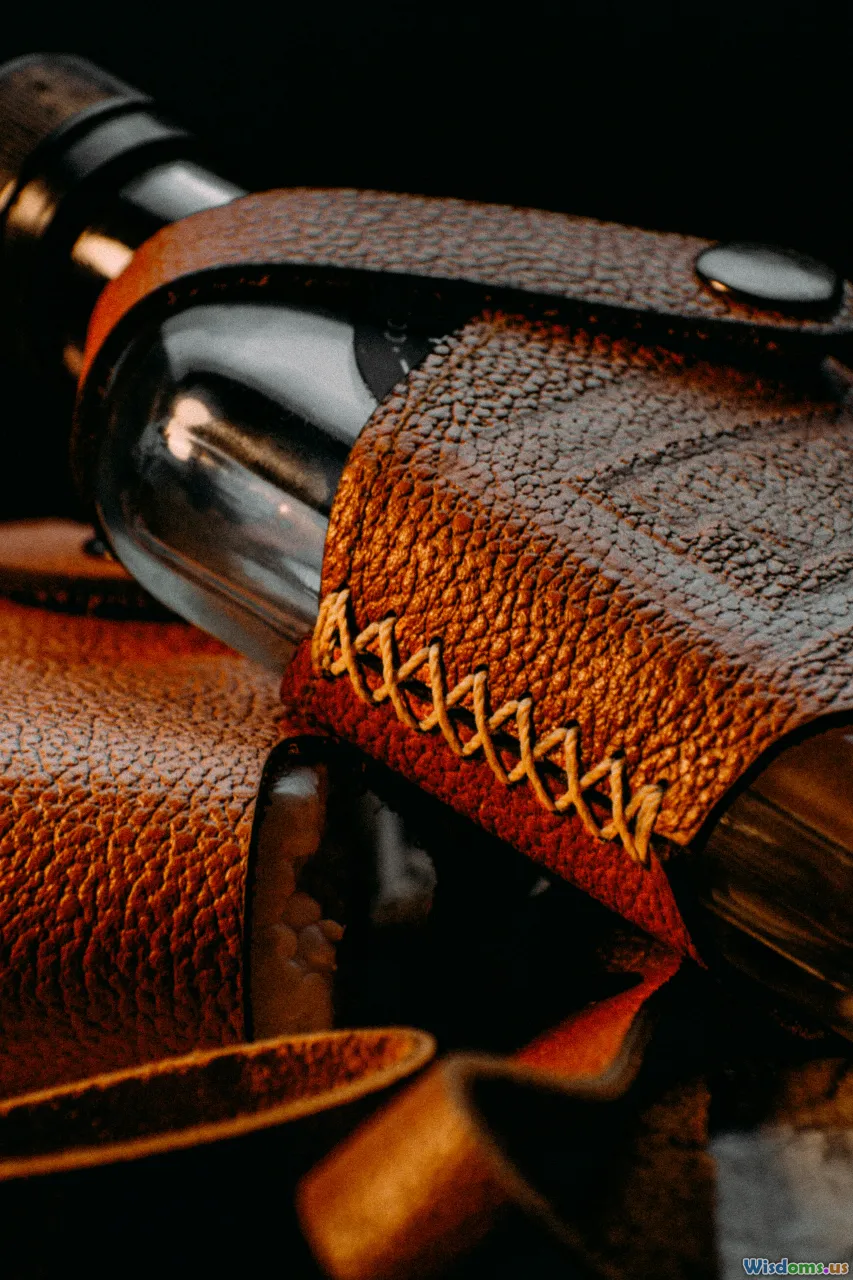 full-grain leather, natural texture, handcrafted belt, tool marks