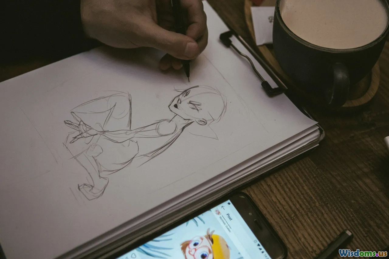 hand-drawn animation, digital tablets, character sketches, traditional cartooning