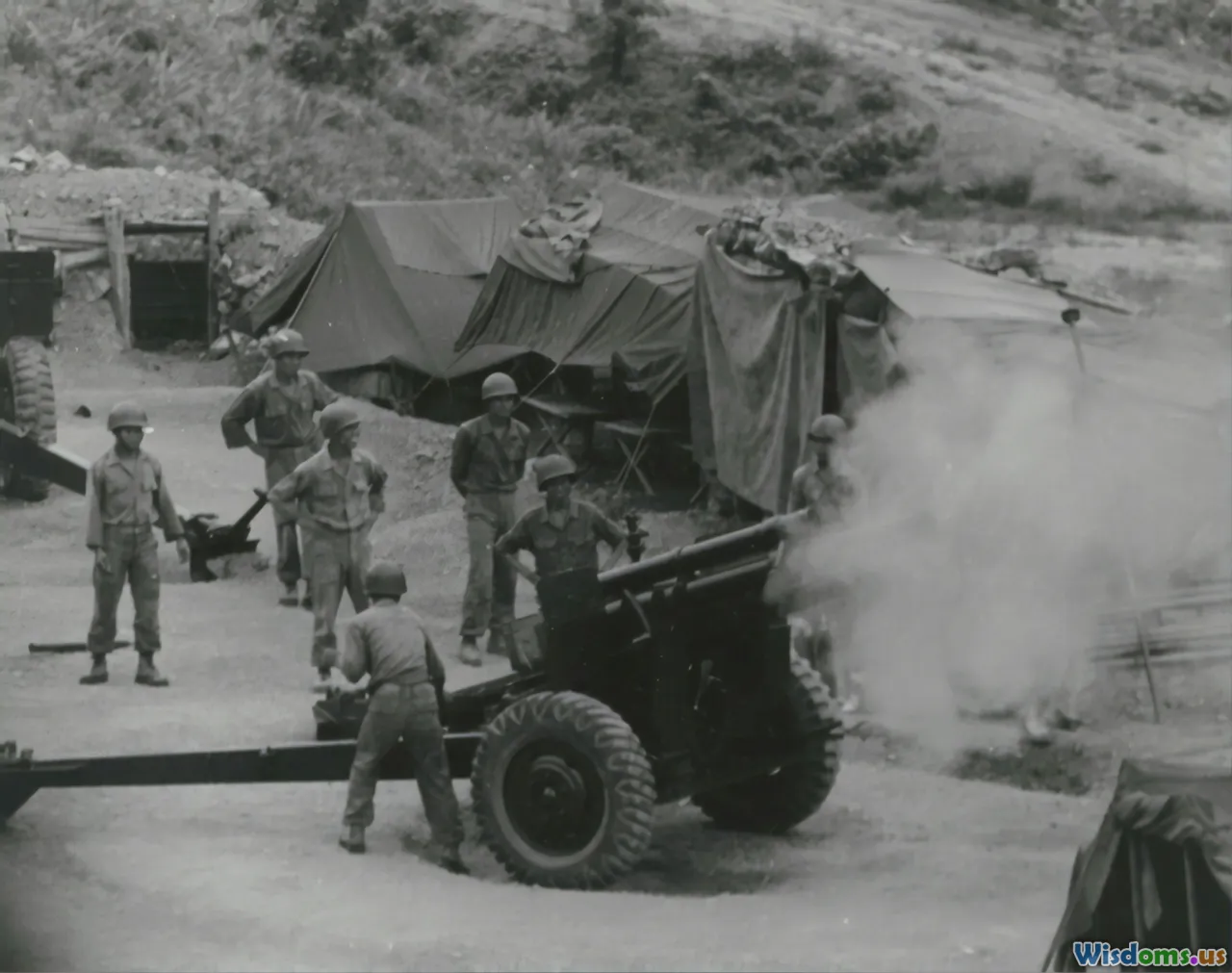 historical artillery, soldiers loading, WWII rockets, truck-mounted launchers