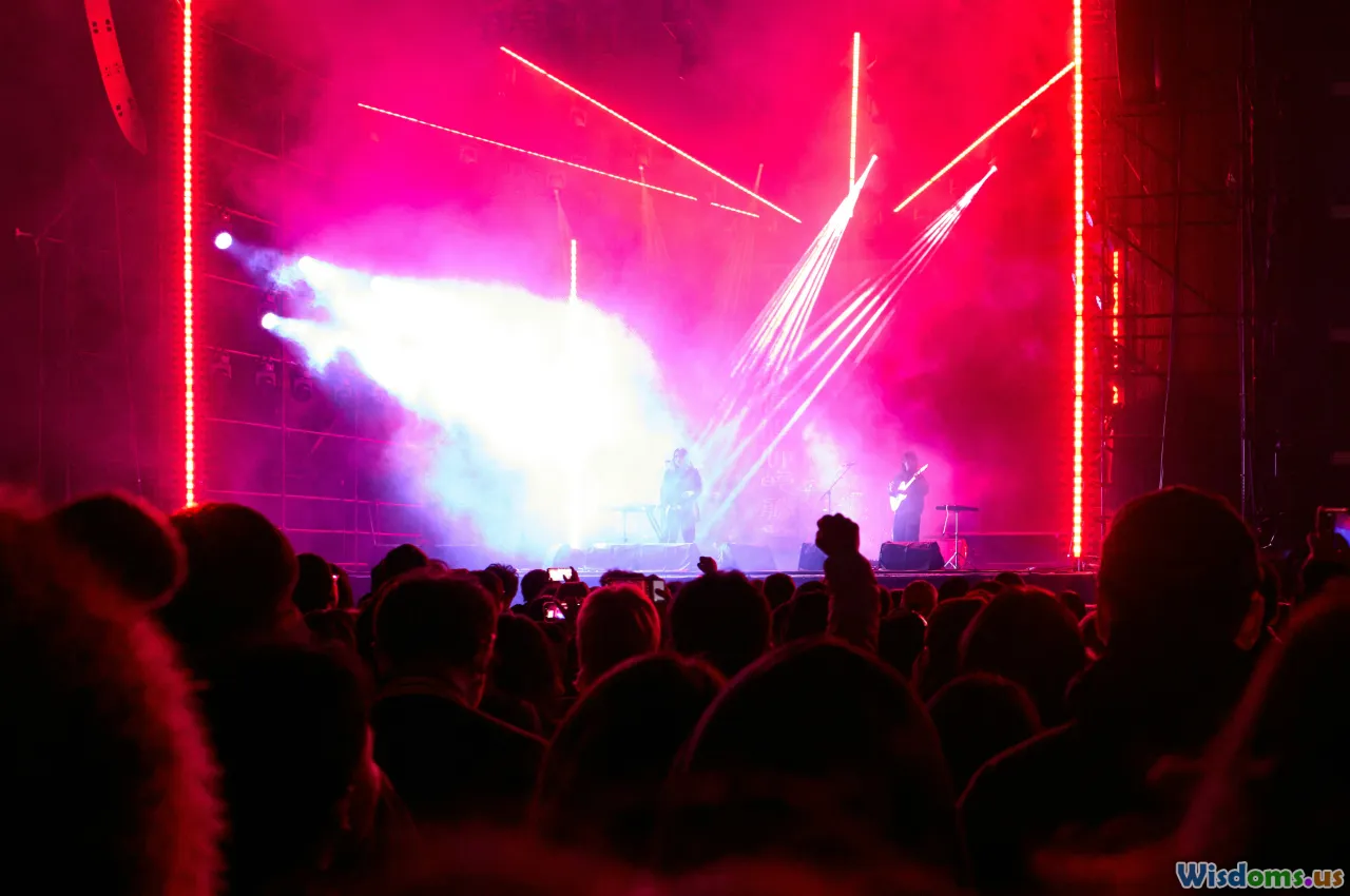 neon lights, concert crowd, PR campaign