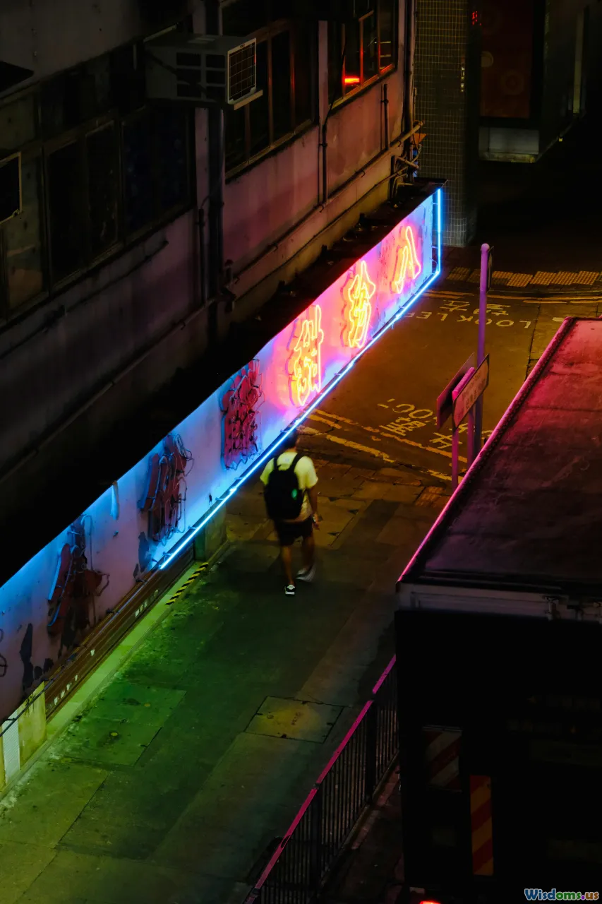 night city, creative flow, late work, neon lights