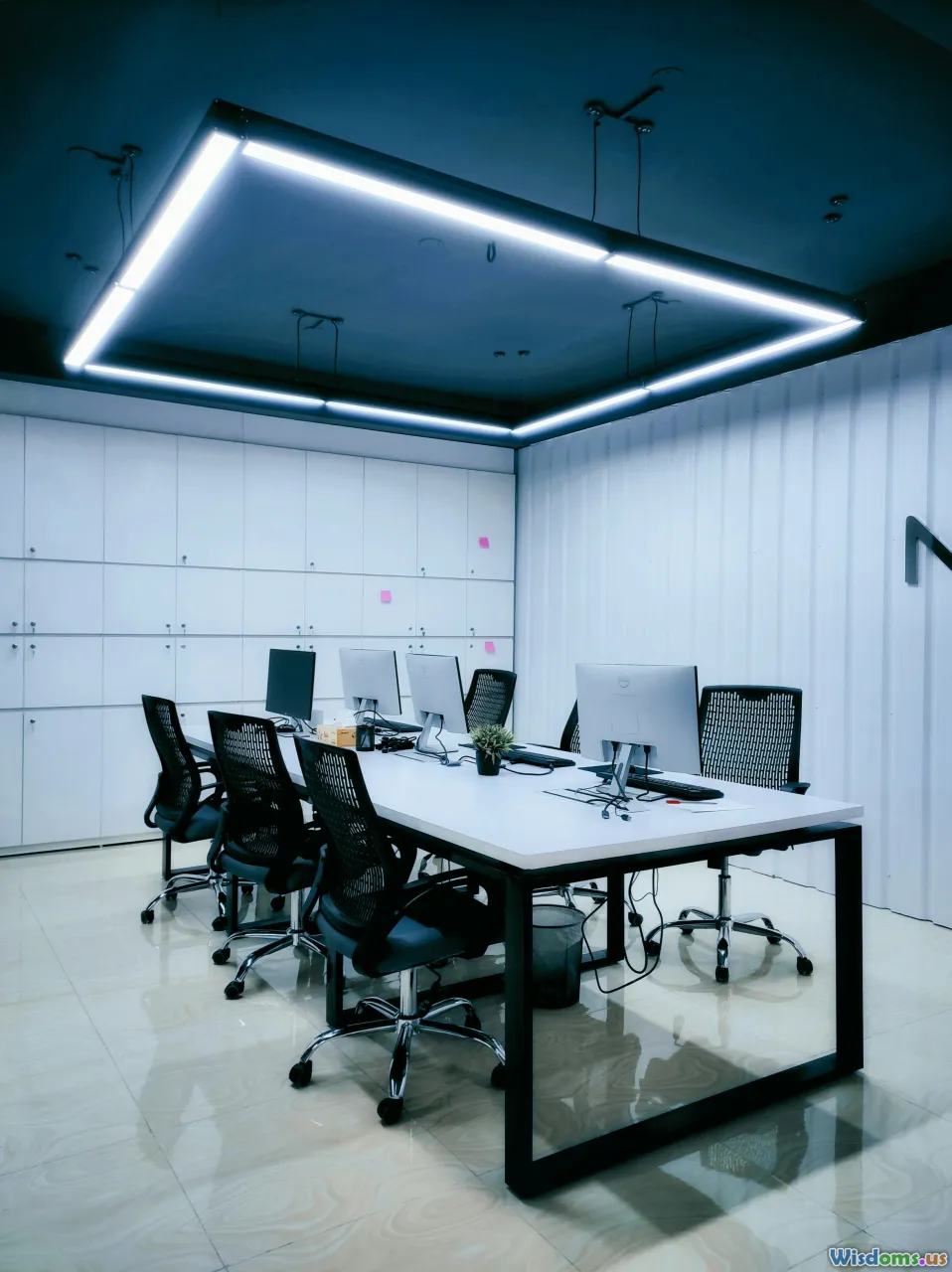office lighting, natural light, fluorescent, LED, workspace