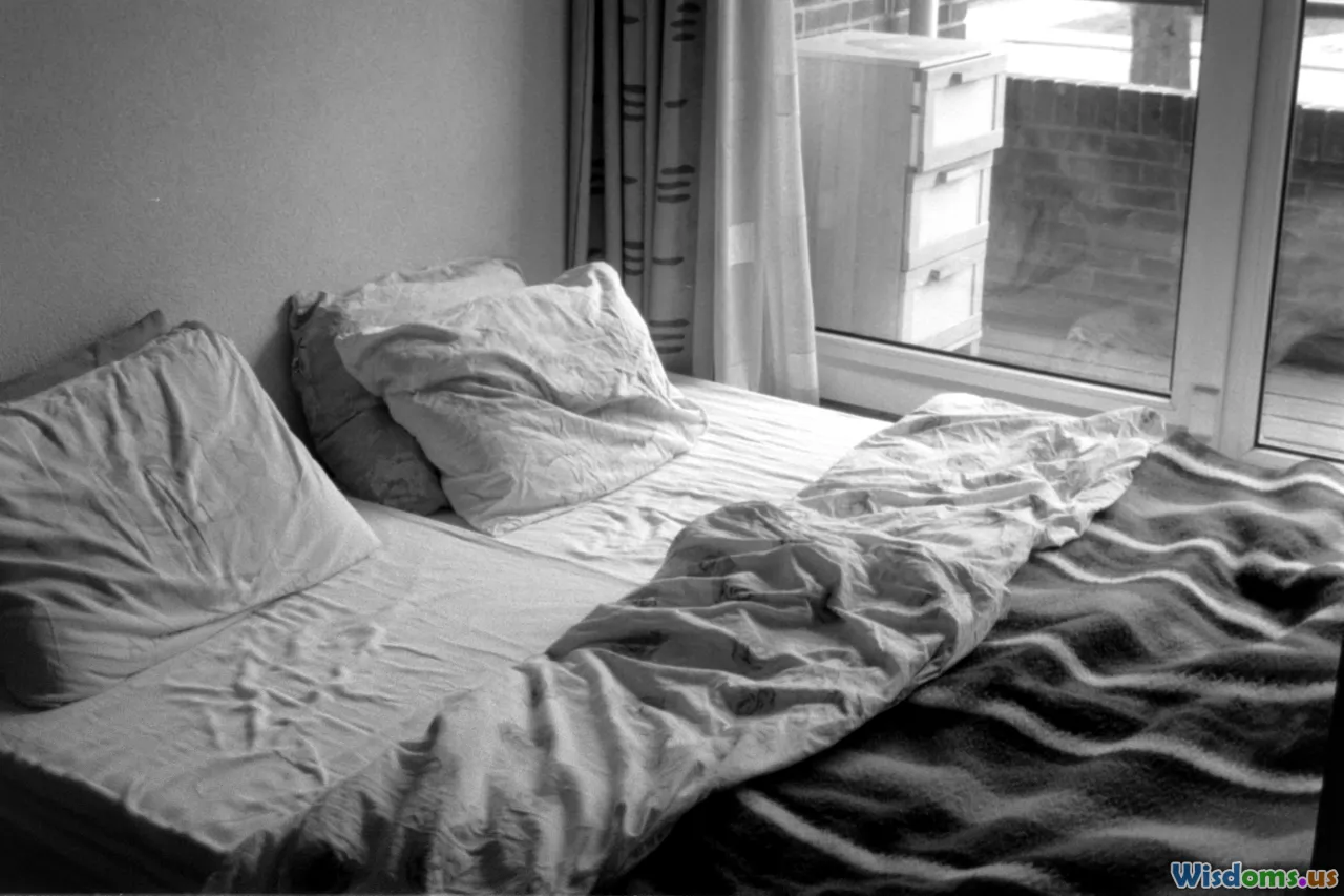restful bed, happy person, healthy routine
