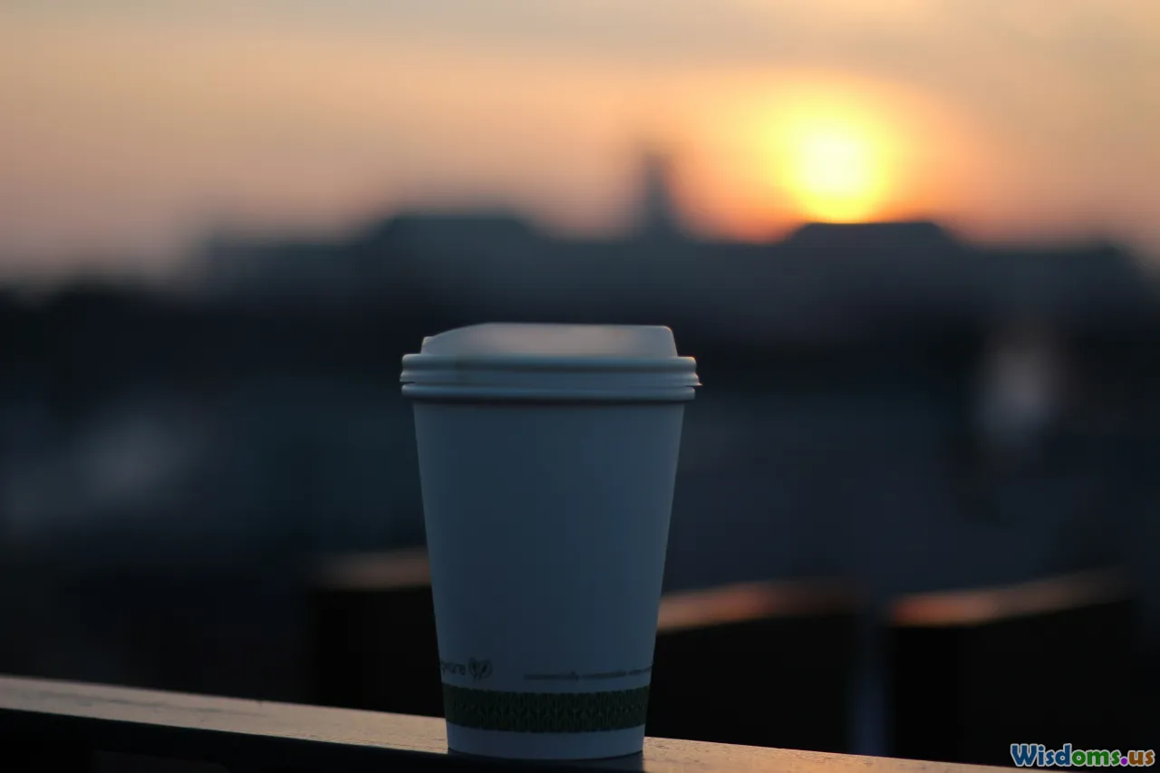 stopwatch, quick workout, sunrise, coffee cup