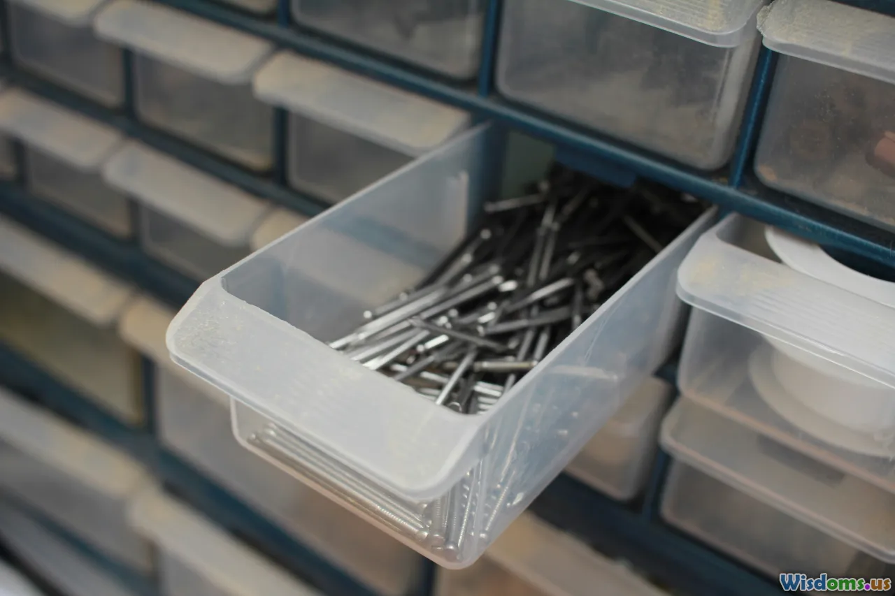 storage boxes, ribbon, repair tools