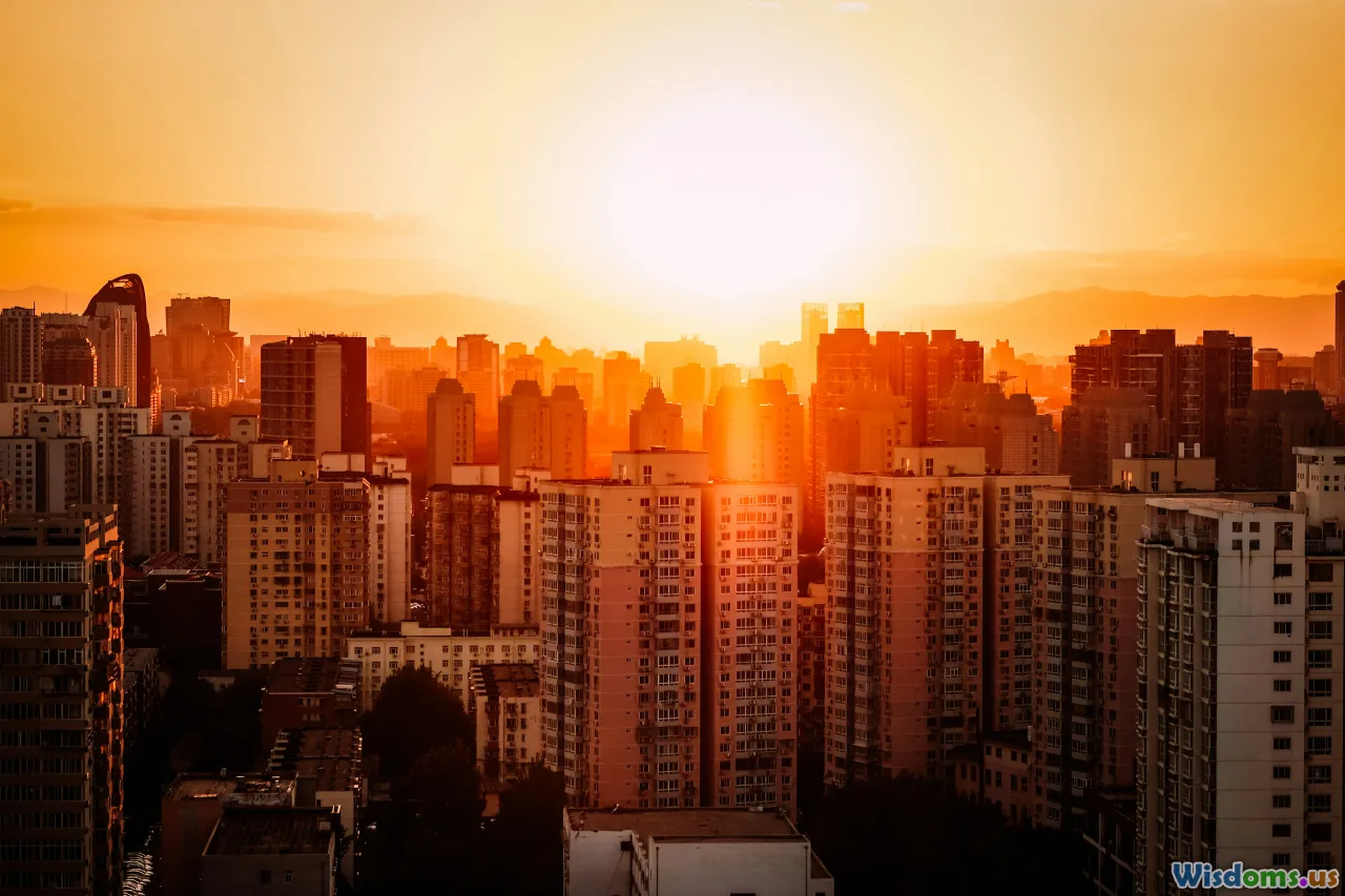 urban heat island, cityscape, heatwave