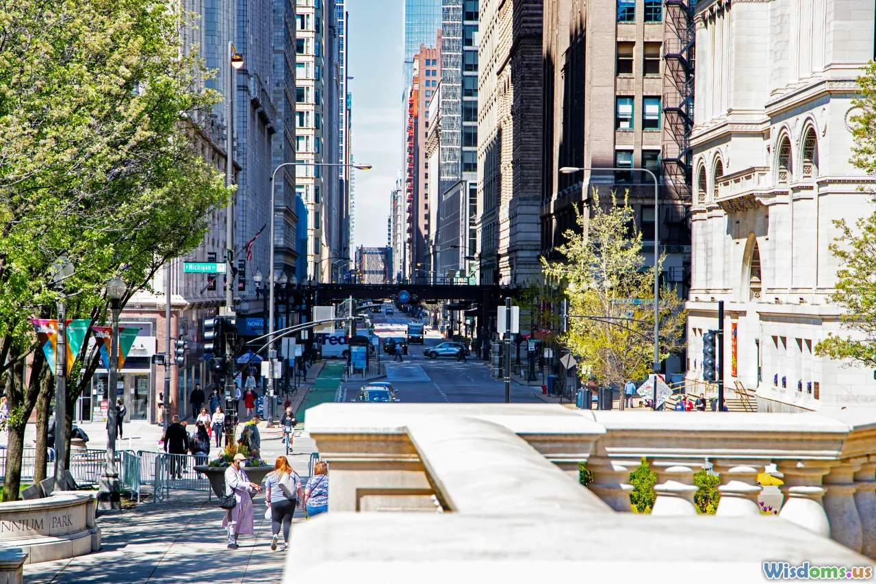 walkable city, pedestrian plaza, urban parks, cityscape