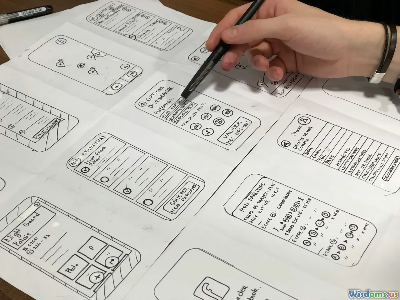 wireframe, sketch, storyboard, layout planning