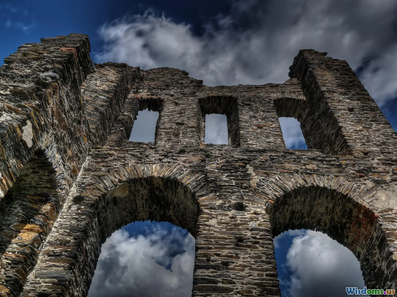 alpine, ancient ruins, snow, stonework