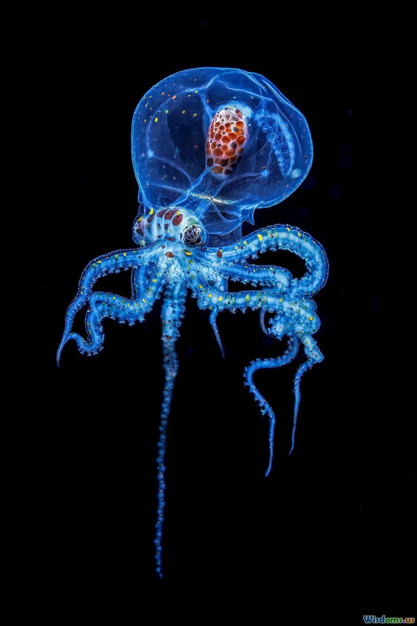 barreleye fish, transparent head, deep sea fish, bioluminescence