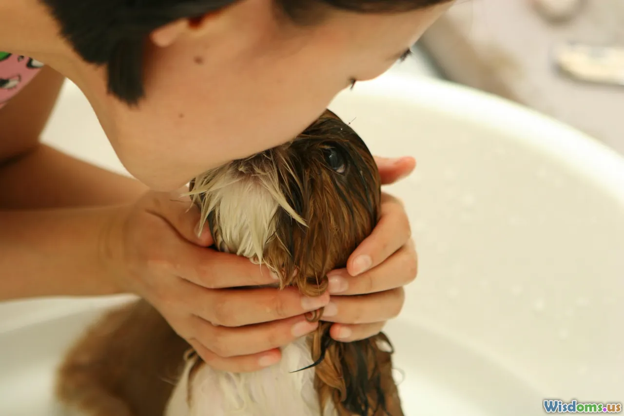 dog bath routine, calm pet, grooming steps, treats