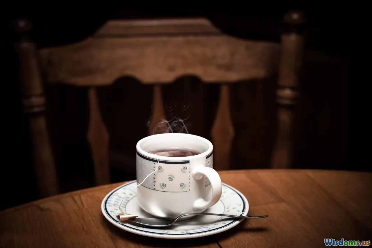 kitchen table talk, listening, warm lighting, mugs