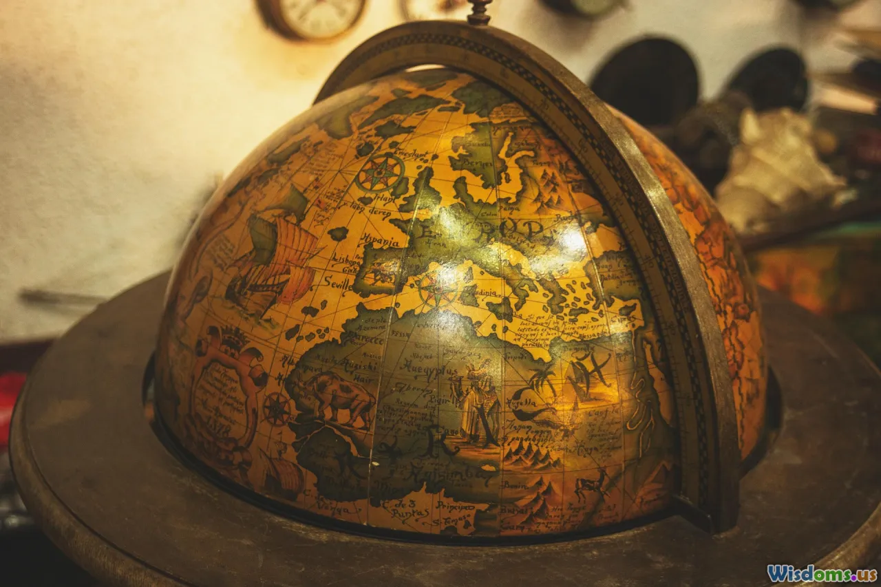 ruins, maps, ancient manuscripts, artifacts