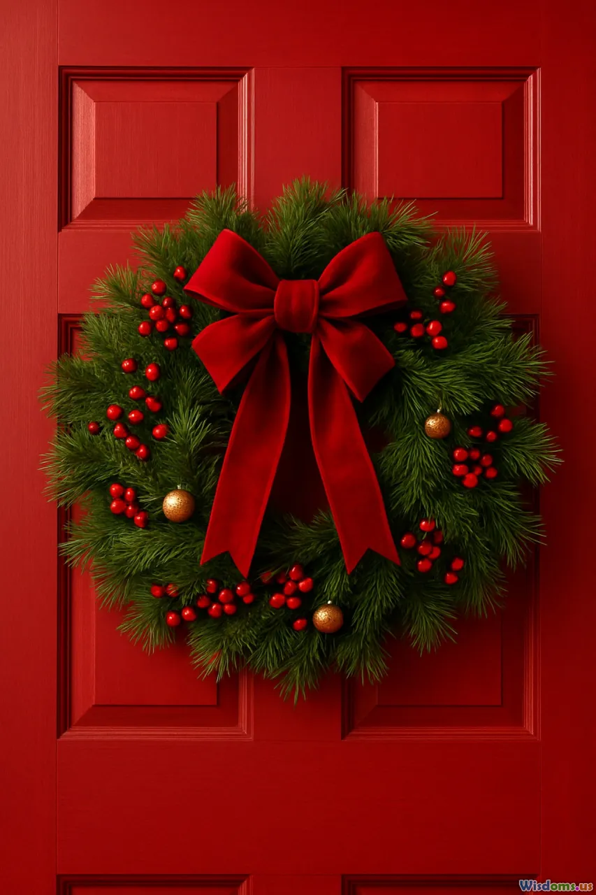 wreath, holiday door, decor trend, evergreen