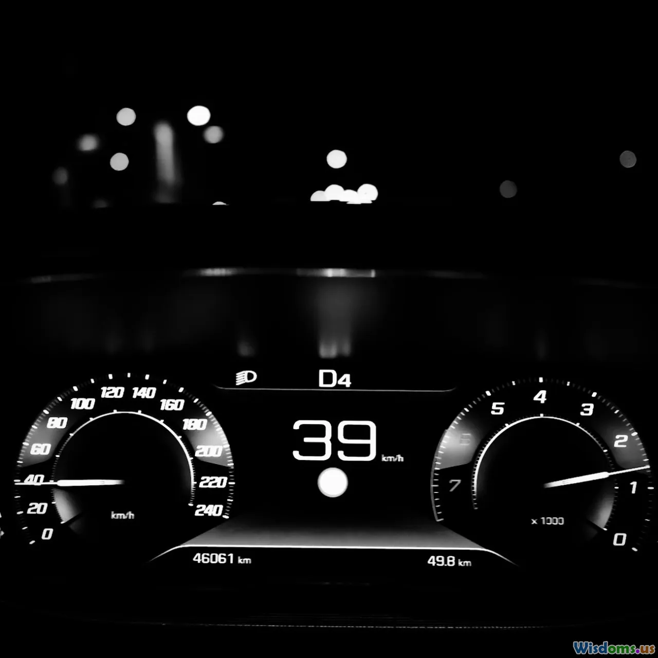 breathalyzer, speedometer, night driving