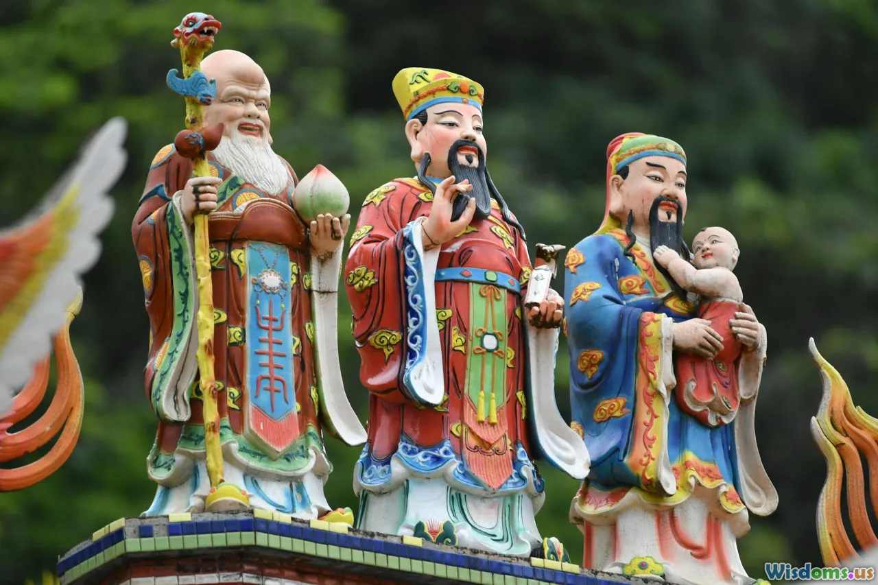 chinese mythology, ancient art, immortals sculpture