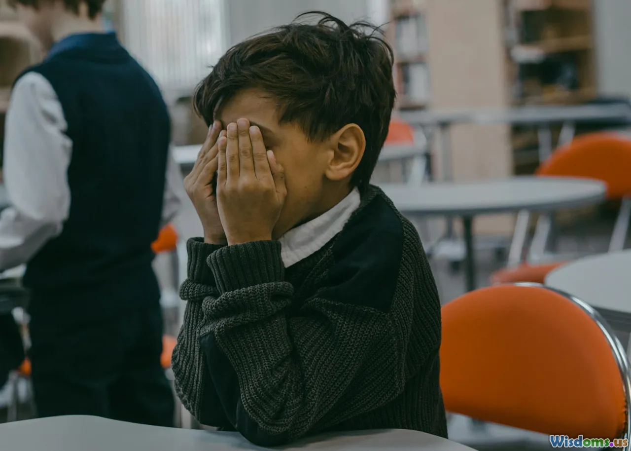 classroom, sad child, bullying, emotional impact