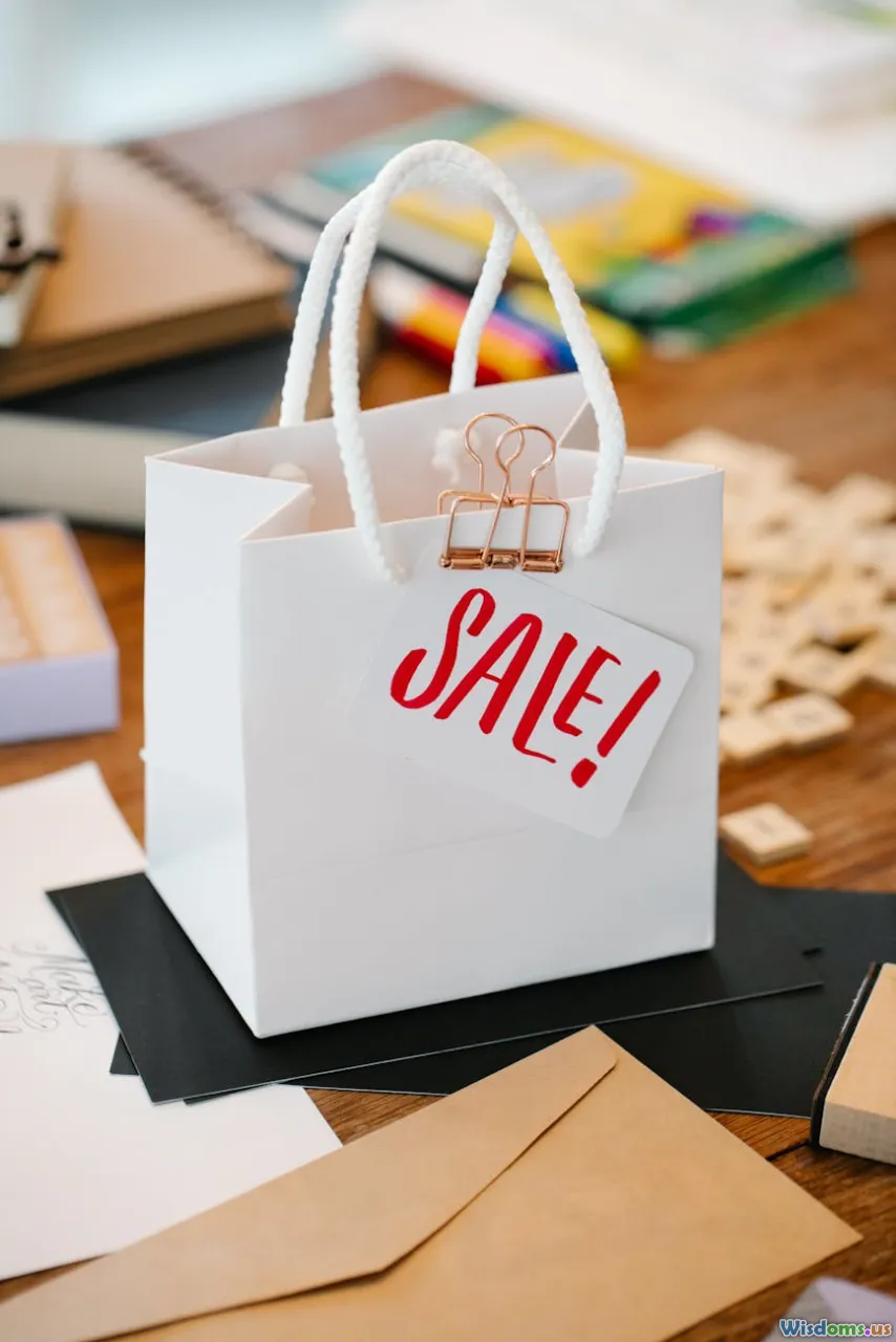 clothing pile, shopping bags, social media scroll, flash sale