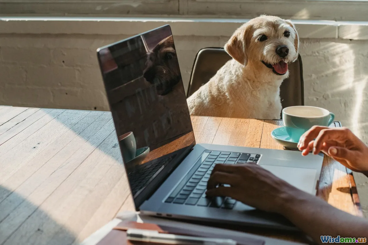 computer, pet owner with phone, registration form, online database