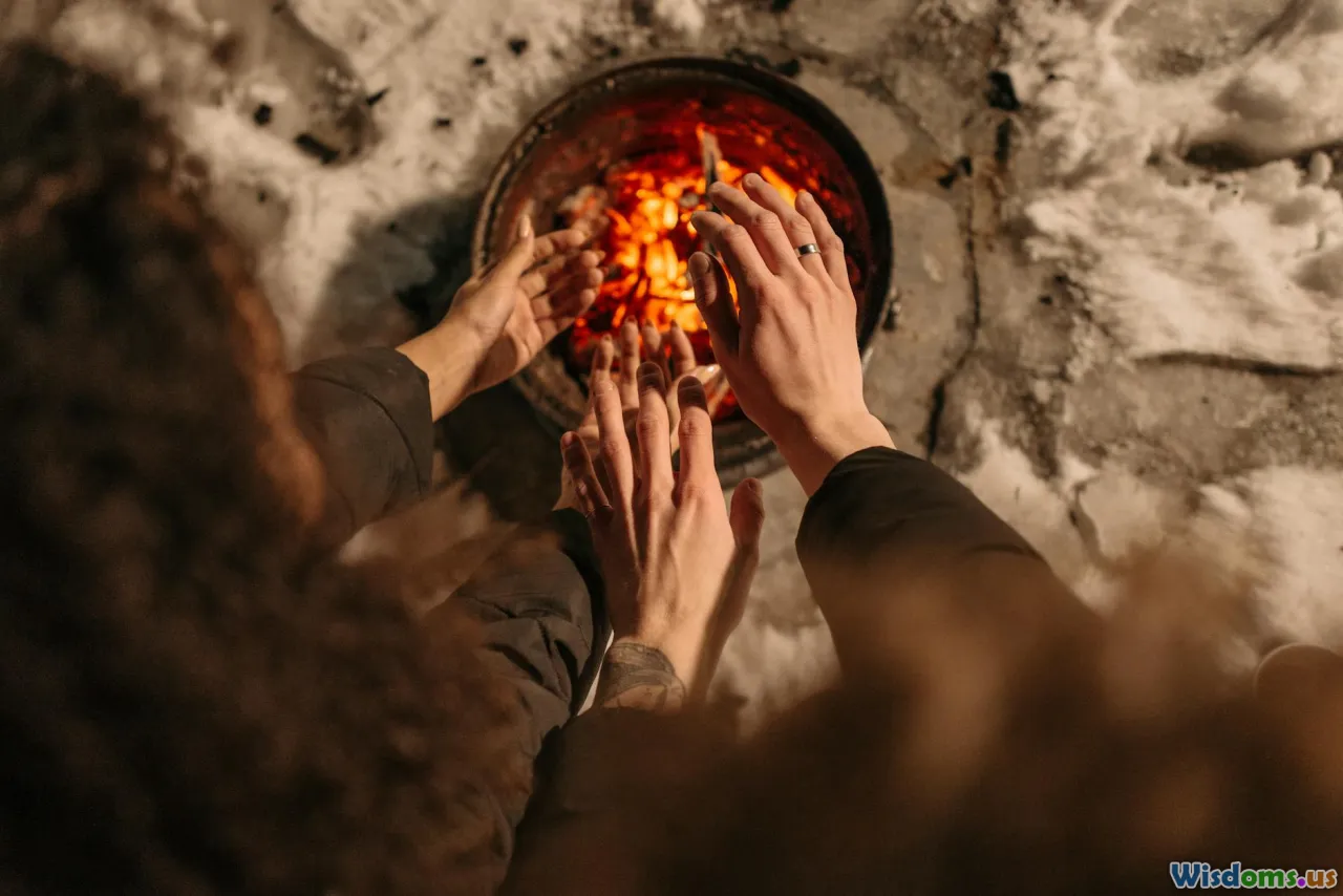 eating snow, forest winter, closeup hands snow