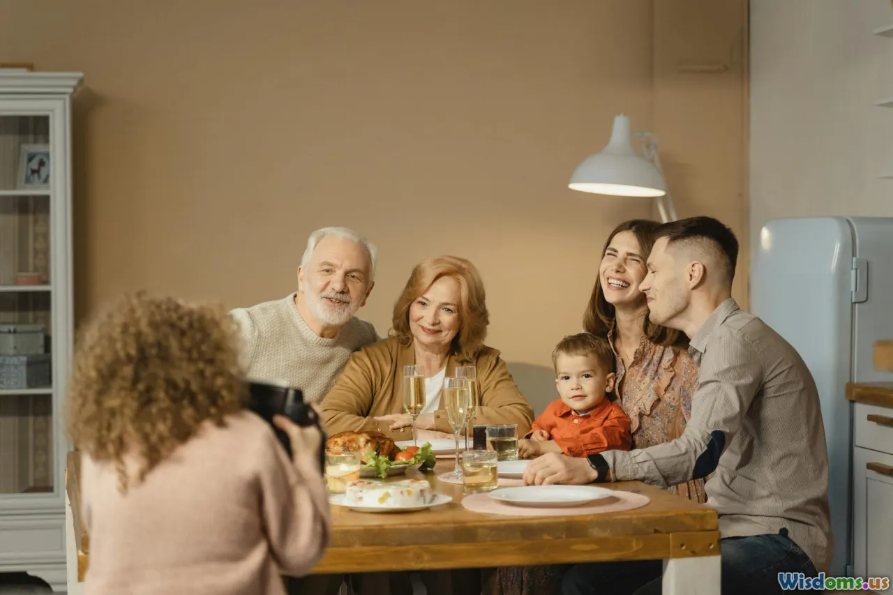 family gathering, grandparents with grandchildren, family tradition