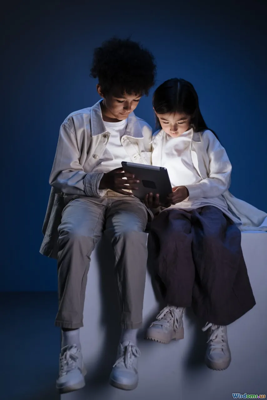 family tablet, screen time, children learning, digital education