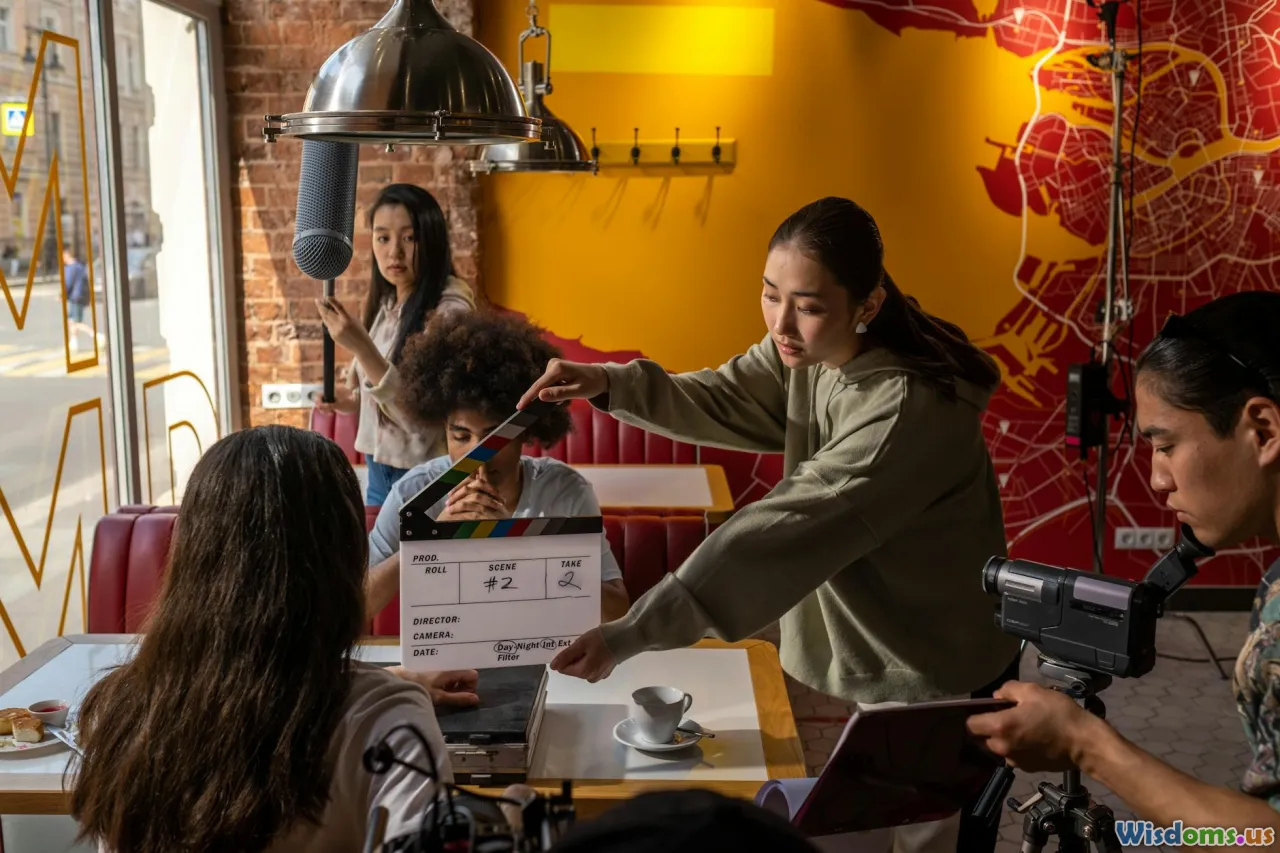 film shoot, movie cameras, director, film crew