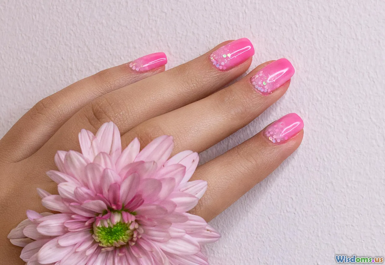 floral nail art, daisies, leaves, spring nails