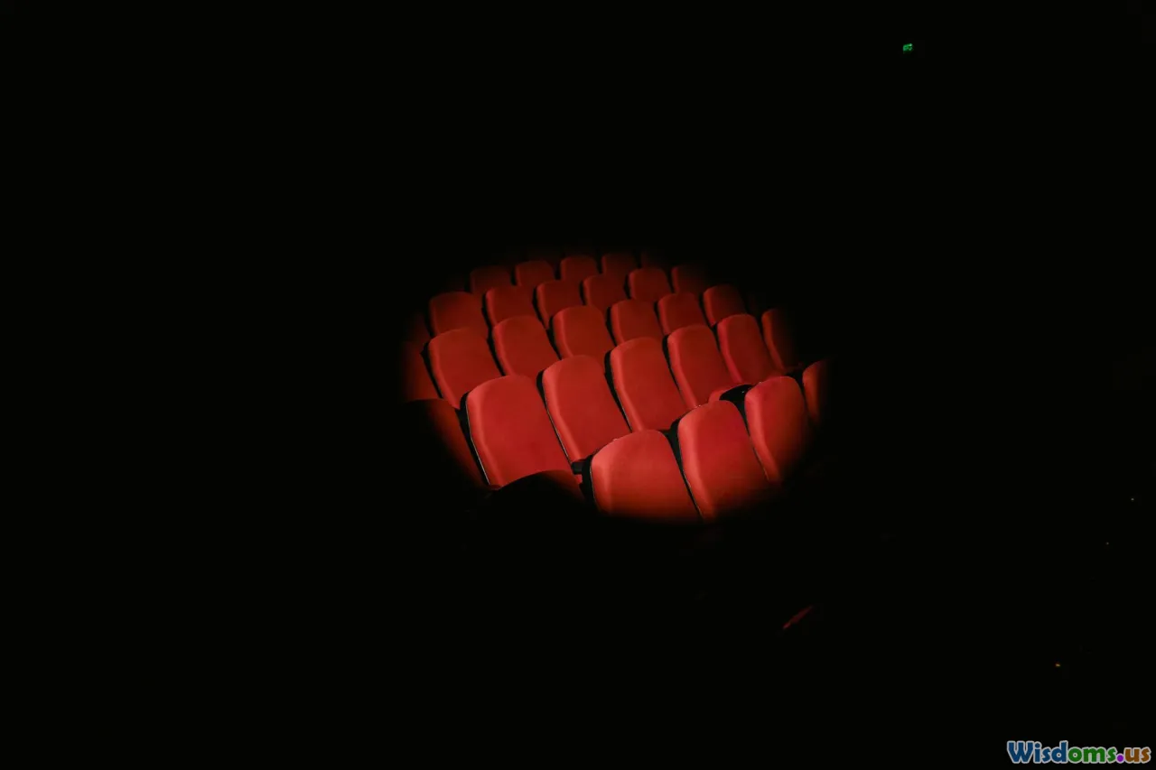 gold star, spotlight, empty theater seats