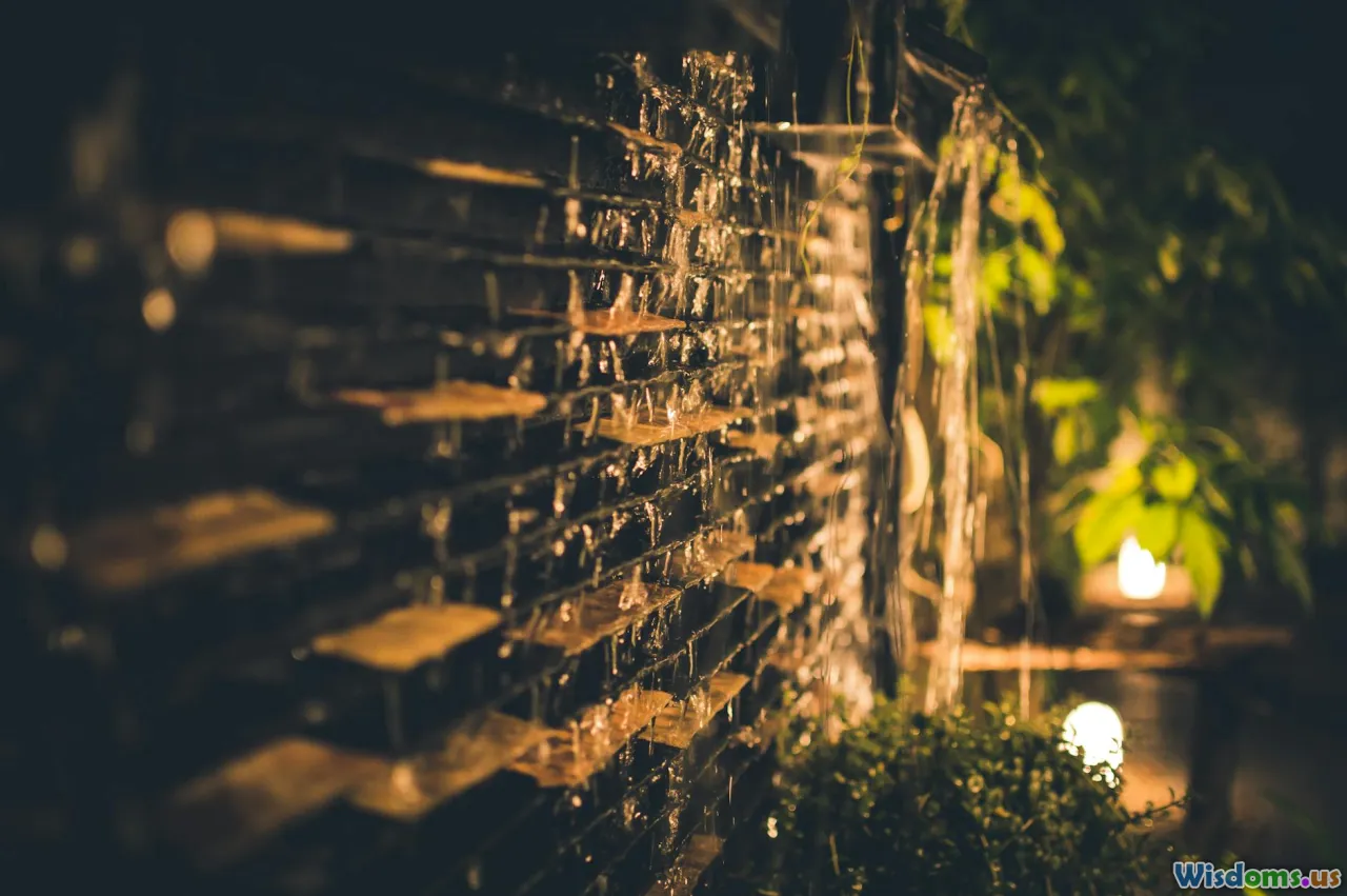 greenery, water features, garden, biophilic design