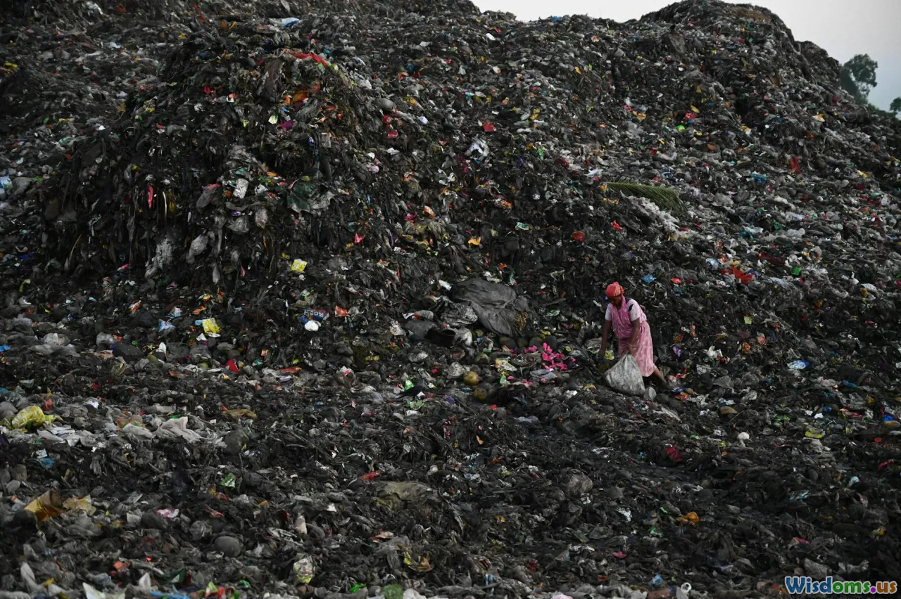 landfill, secondhand market, desert dump, bales of clothing