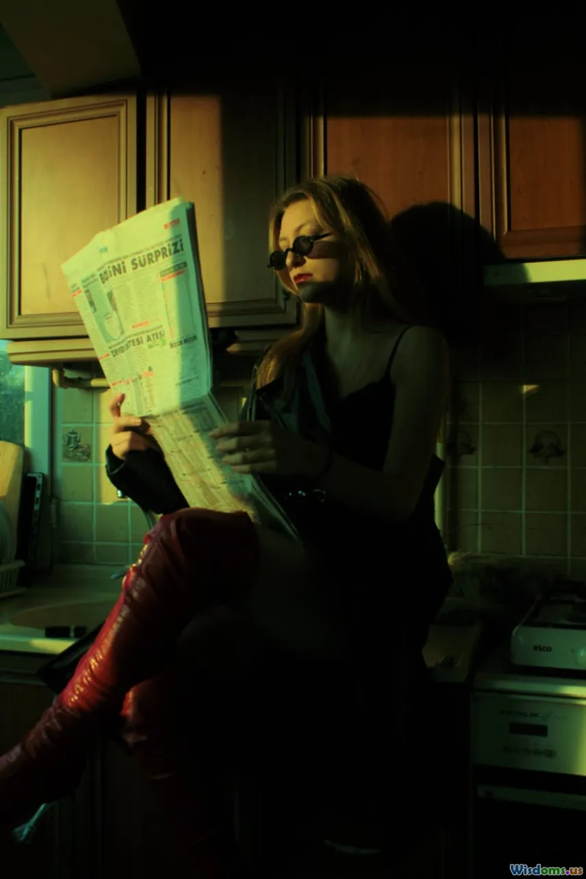 news set, parody, comedians, newspaper