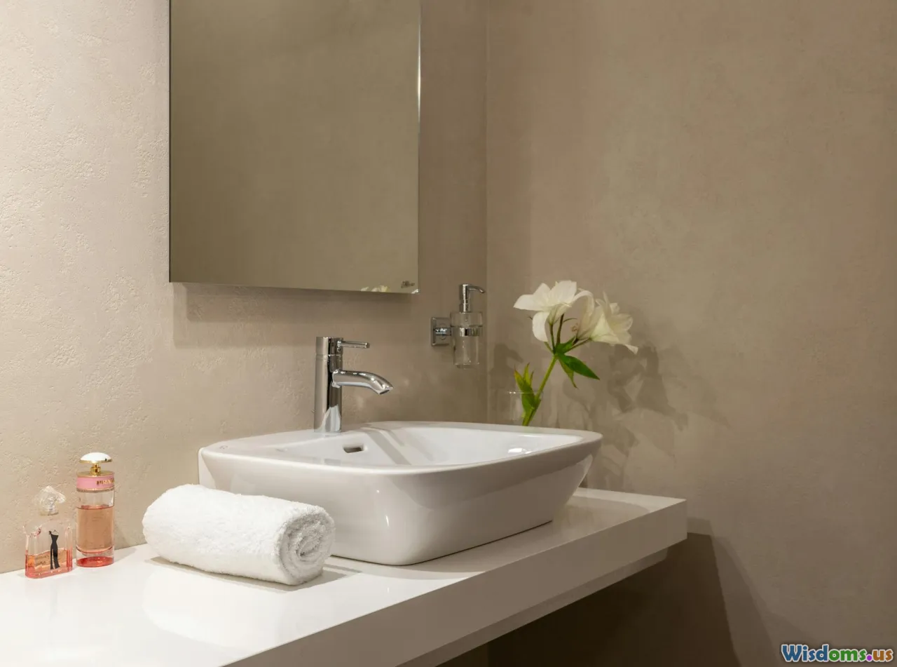 restroom, changing table, toiletries, sink