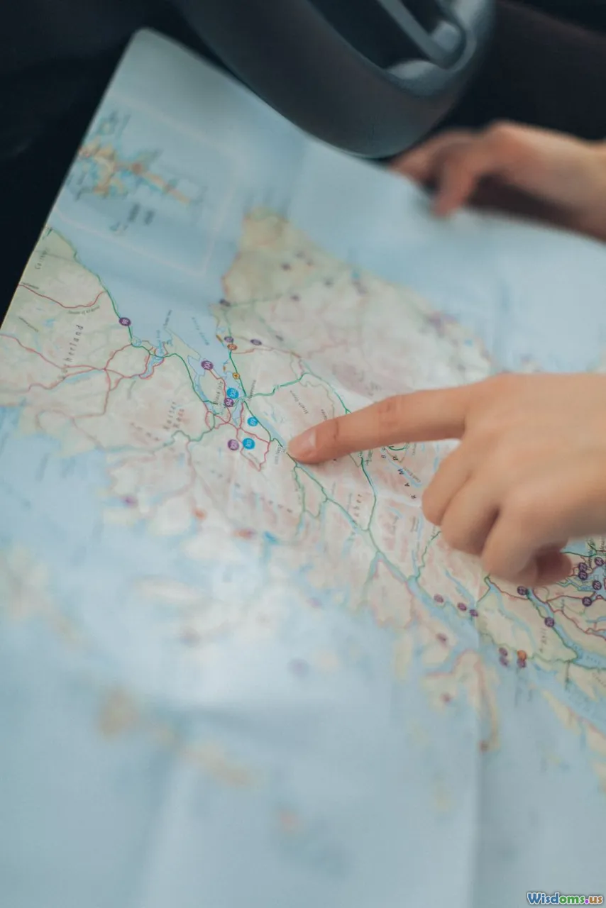 road map, itinerary, scenic highway, dashboard clock