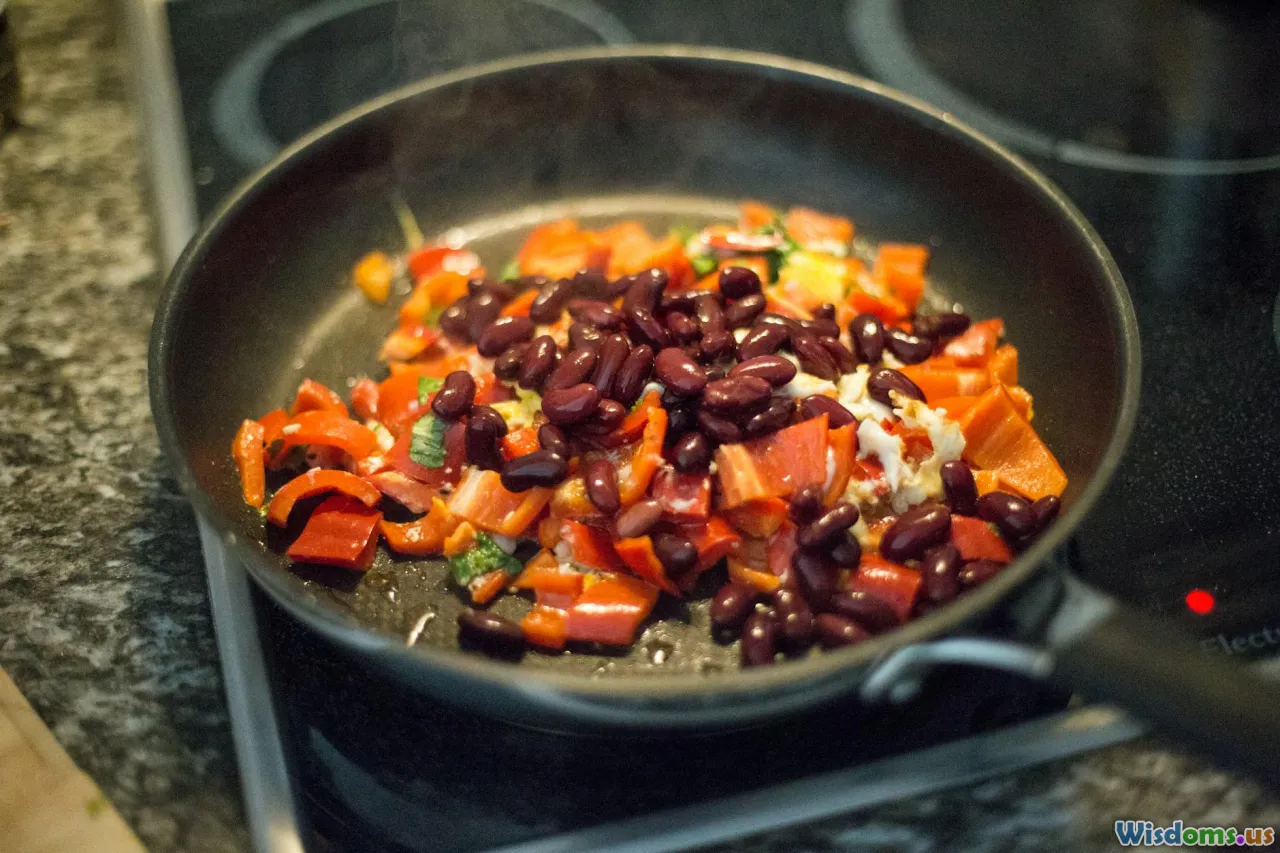 saute pan, vegetables, olive oil, garlic