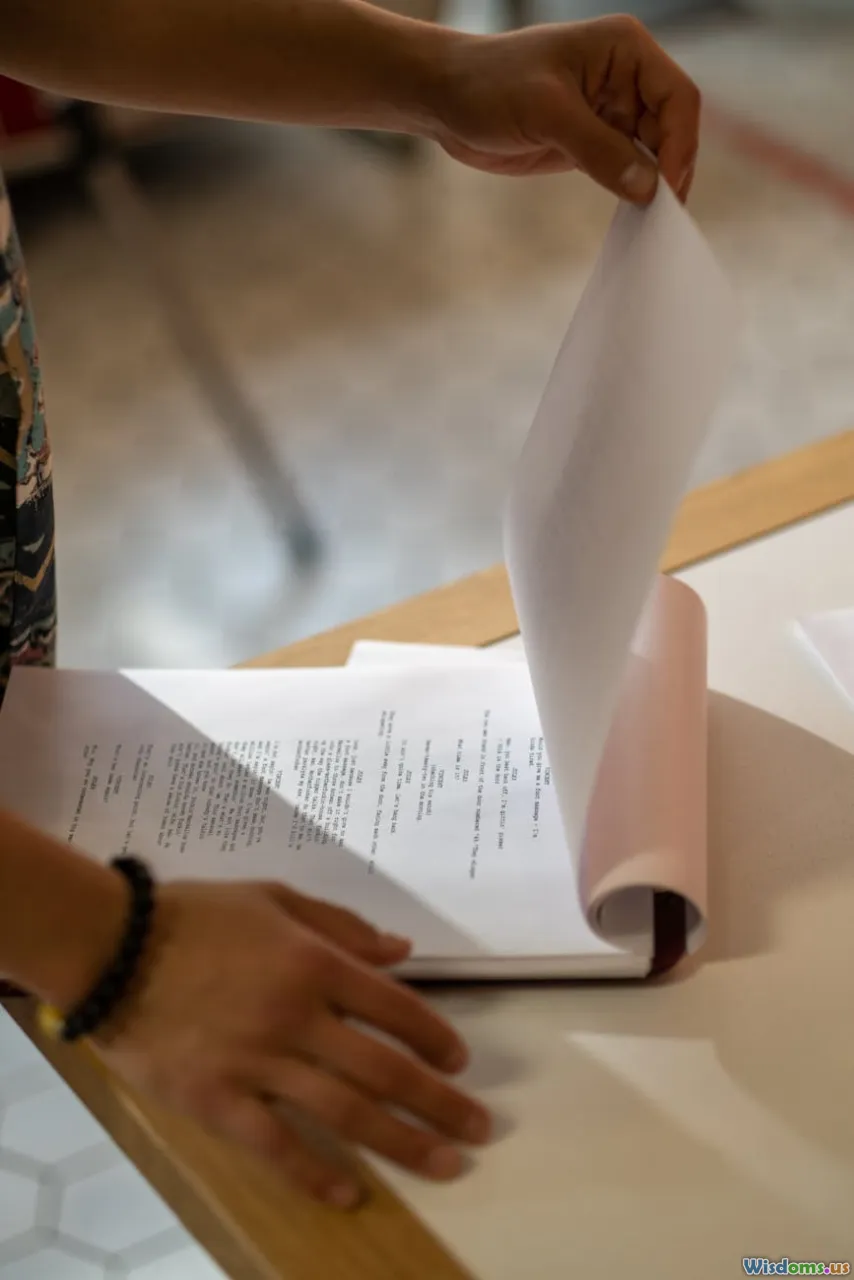 screenplay, film reel, novel pages