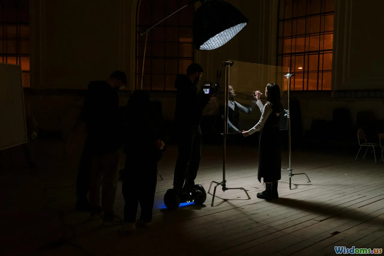 stage lighting, multi-layer lighting, cinematic set, depth in film lighting