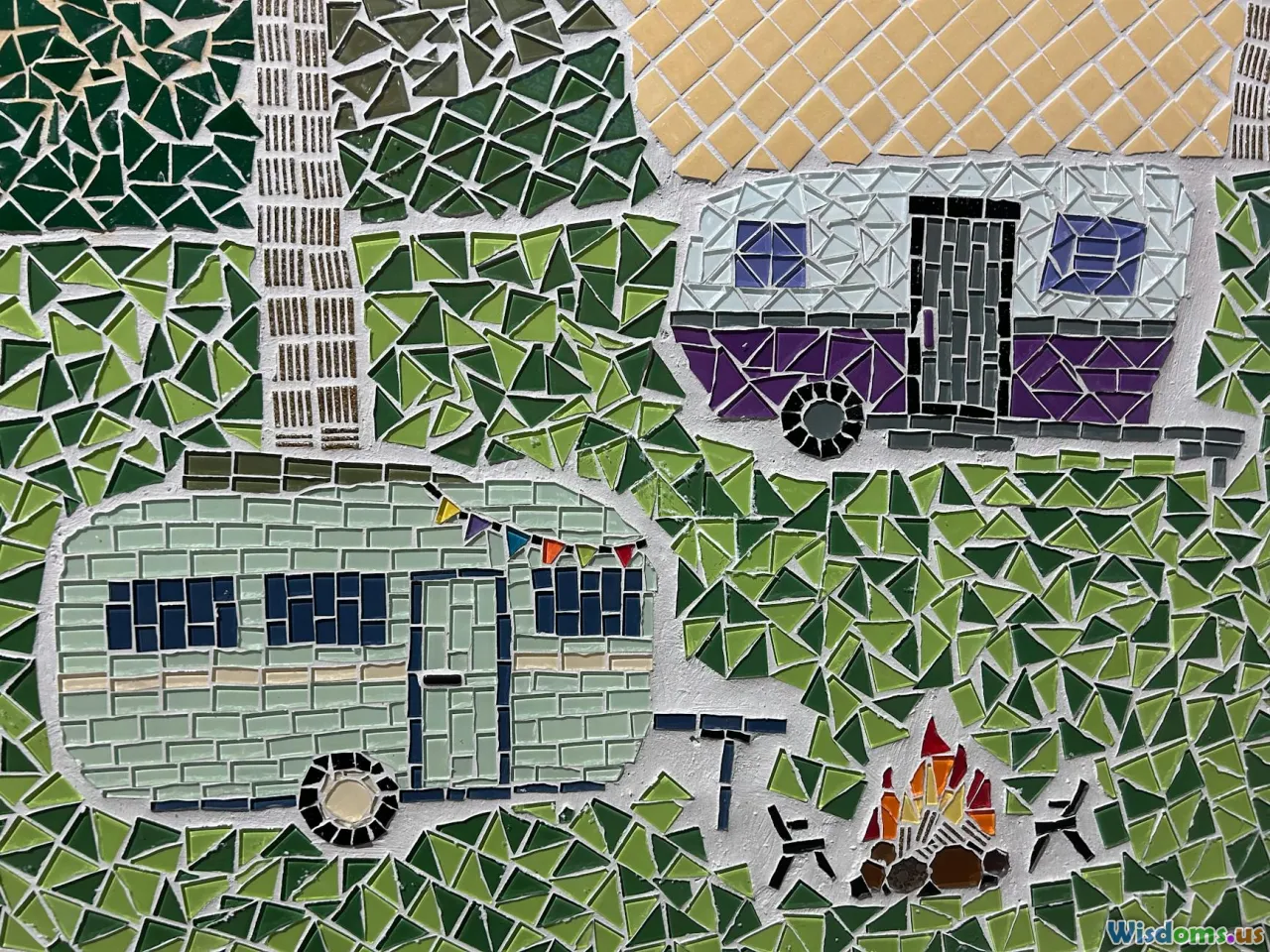 storytelling, campfire, pathways, mosaic